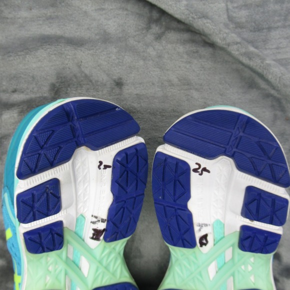 Asics Gel Running Shoes Womens 7 Teal Yellow Kayano Fluid Ride Cushioned Comfort